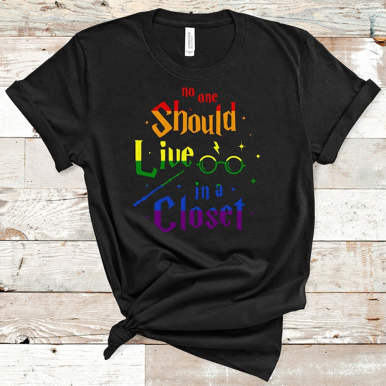 Gift For Gay / No One Should Live In A Closet/ Gay Pride LGBTQ Shirt/ Pride Shirt/ Trans T Shirt