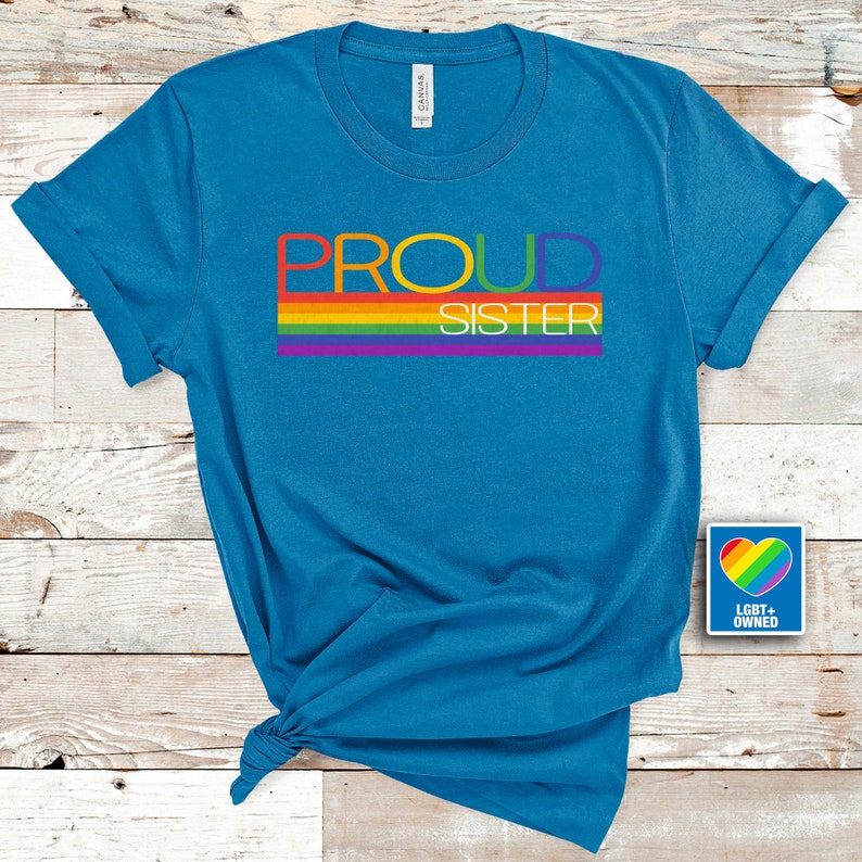Pride Shirt/ Rainbow Proud Sister/ Gay Pride LGBTQ Shirt/ Trans T Shirt/ LGBT Shirt/ LGBTQIA2S+ Shirt