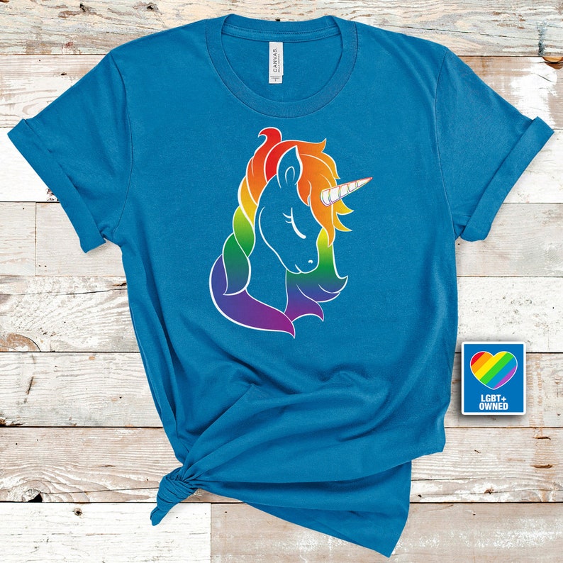 Rainbow Unicorn T-Shirt/ Gay Pride LGBTQ Present/ Pride Shirt/ Rainbow T Shirt/ LGBT Pride Shirt
