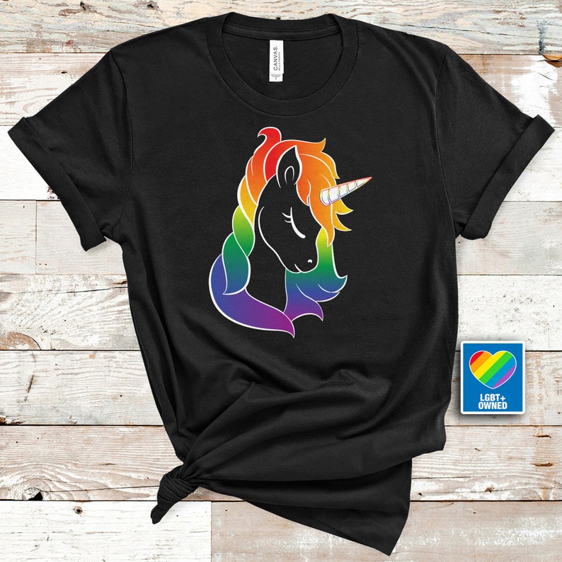 Rainbow Unicorn T-Shirt/ Gay Pride LGBTQ Present/ Pride Shirt/ Rainbow T Shirt/ LGBT Pride Shirt
