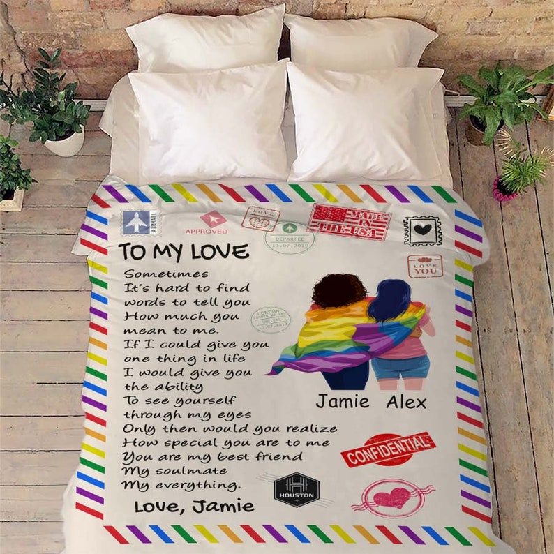 To My Love You Are My Everything Customized LGBT Blanket/ Custom Blanket For Gay/Lesbian Couples/ Gift For Pride Month/ Gift For Anniversary