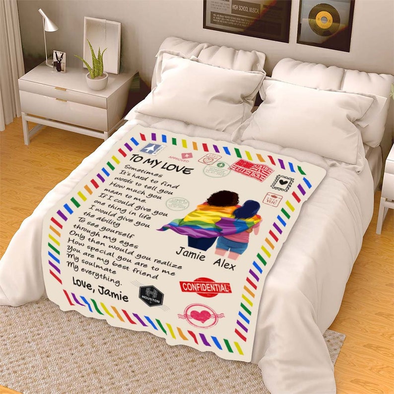 To My Love You Are My Everything Customized LGBT Blanket/ Custom Blanket For Gay/Lesbian Couples/ Gift For Pride Month/ Gift For Anniversary