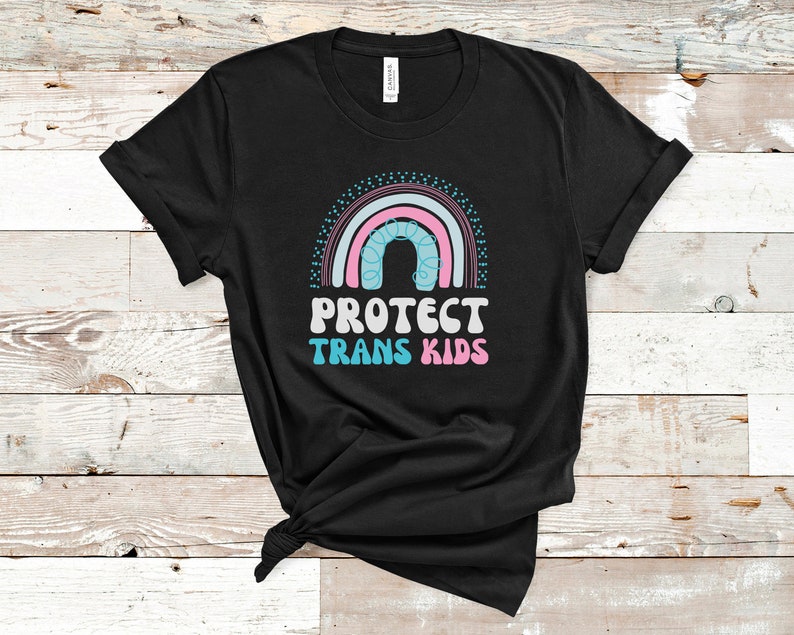 Rainbow T Shirt/ Protect Trans Kids/ Unisex Trans Rights Tshirt/ LGBTQ Pride Shirt/ Pride Gift