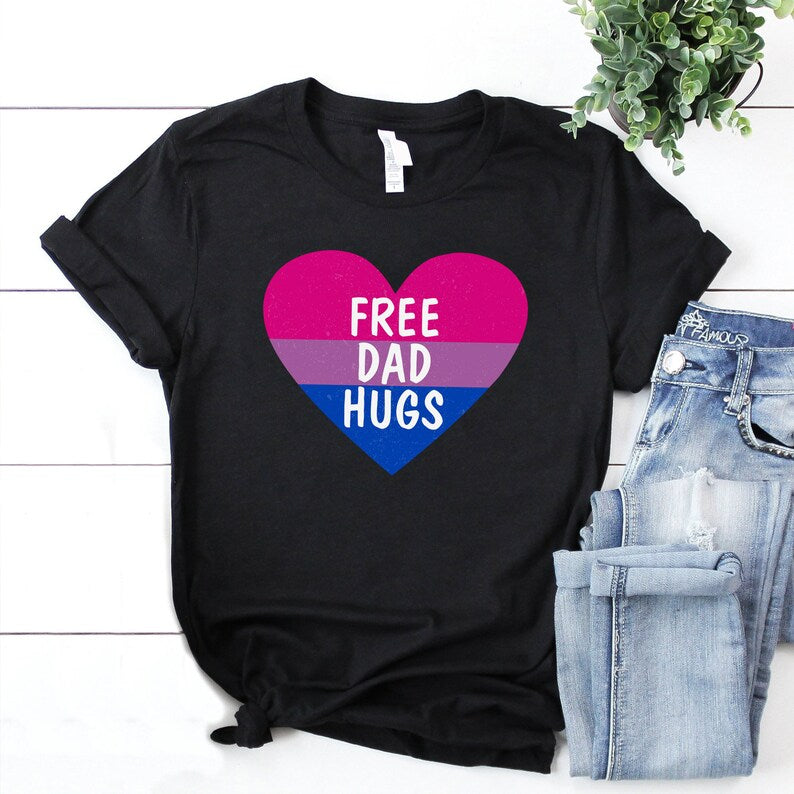 LGBTQ Gift T-Shirt/ Free Dad Hugs/ Gay Pride Shirt/ Lesbian Pride/ LGBT Awareness/ LGBT Dad