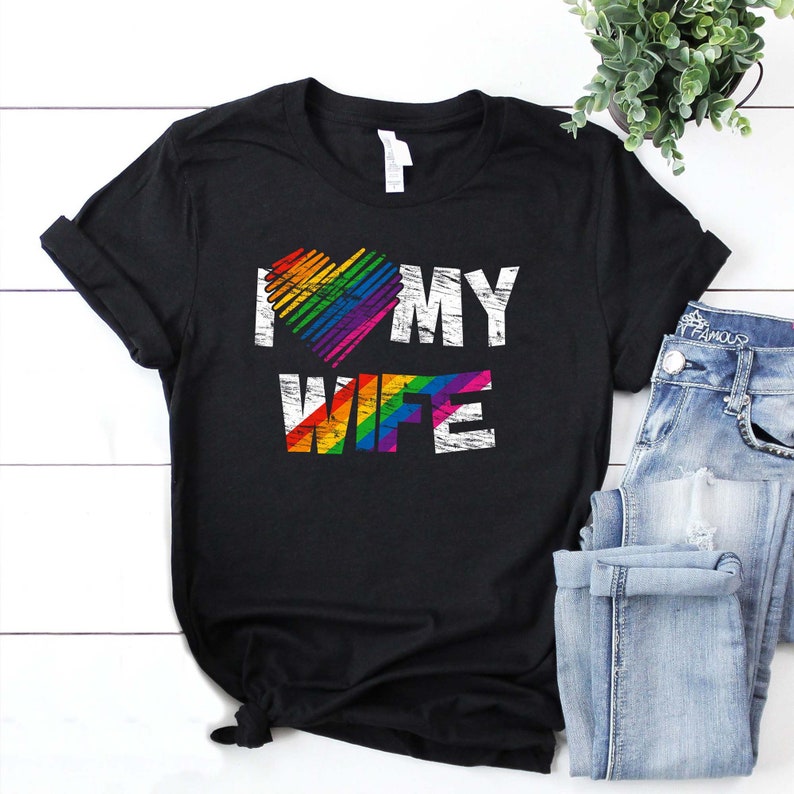 Funny LGBT Month Shirt/ I Love My Wife/ Lesbian Shirt/ Lgbt Pride Shirt/ rainbow pride shirt