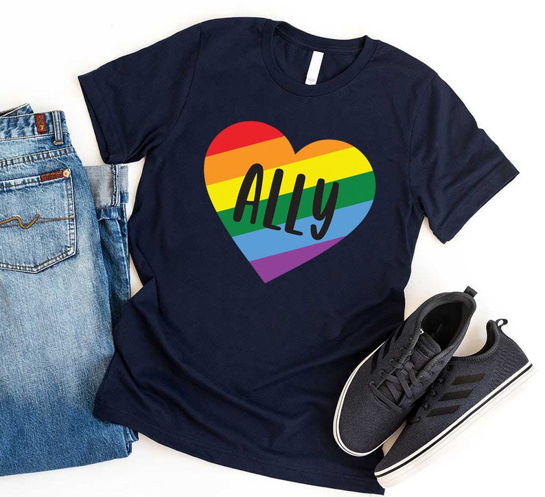 LGBTQ Ally T-Shirt for Gay Pride Men Women/ Equal Rghts Shirt/ Trans Pride Shirt/ Transgender Shirt