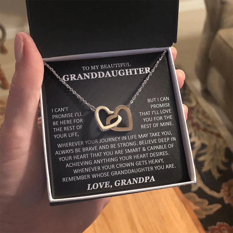 To My Beautiful Granddaughter Necklace/ Granddaughter Gift from Grandpa/ Grandma/ Birthday Graduation Gift/ Christmas Gift for Granddaughter