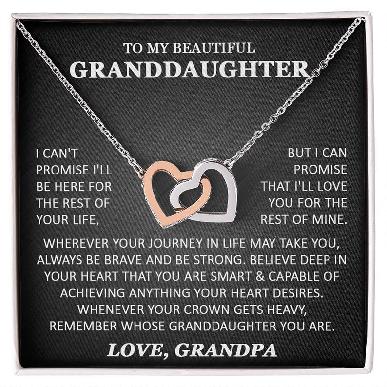 To My Beautiful Granddaughter Necklace/ Granddaughter Gift from Grandpa/ Grandma/ Birthday Graduation Gift/ Christmas Gift for Granddaughter