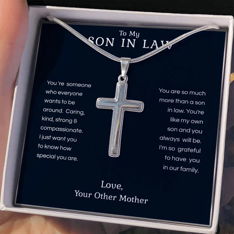 To My Son in Law Cross Necklace from Mother in Law/ Gift for Son in Law/ Son in Law Birthday Gift
