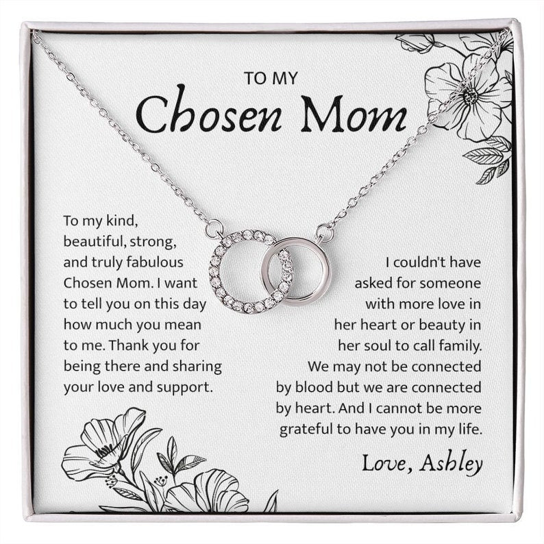 Interlocking Circle Chosen Mom Necklace/ Mom by Choice Gift/ Bonus Mom Birthday Gift/ To My Chosen Necklace/ Bonus Mom Gift/ Mothers Day