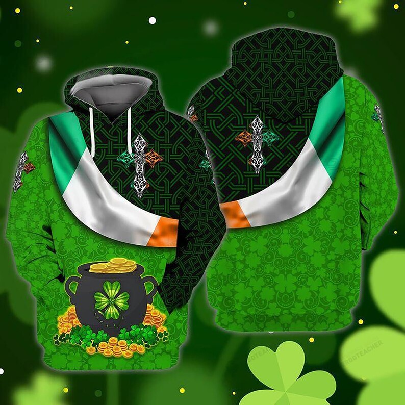 Amazing Irish Shamrock Gold St Patrick 3D All Print Hoodie Zip Hoodie