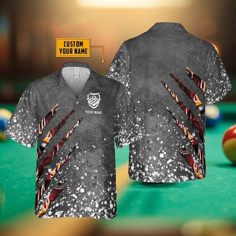 Personalized Billiards Paint Splash Hawaiian Shirt