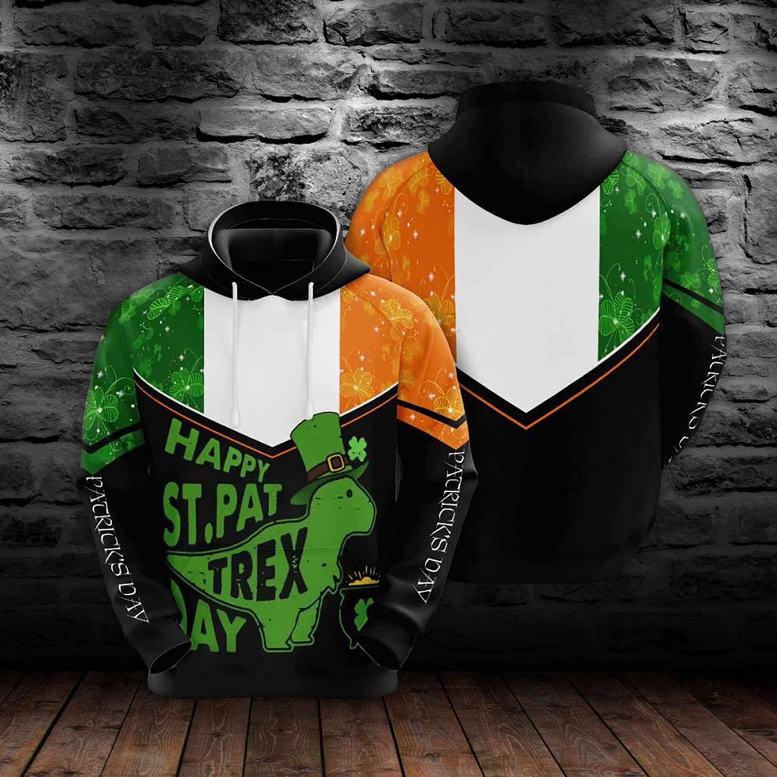 Funny Irish Happy St.Pattrex Day Ireland Flag 3D All Over Printed
