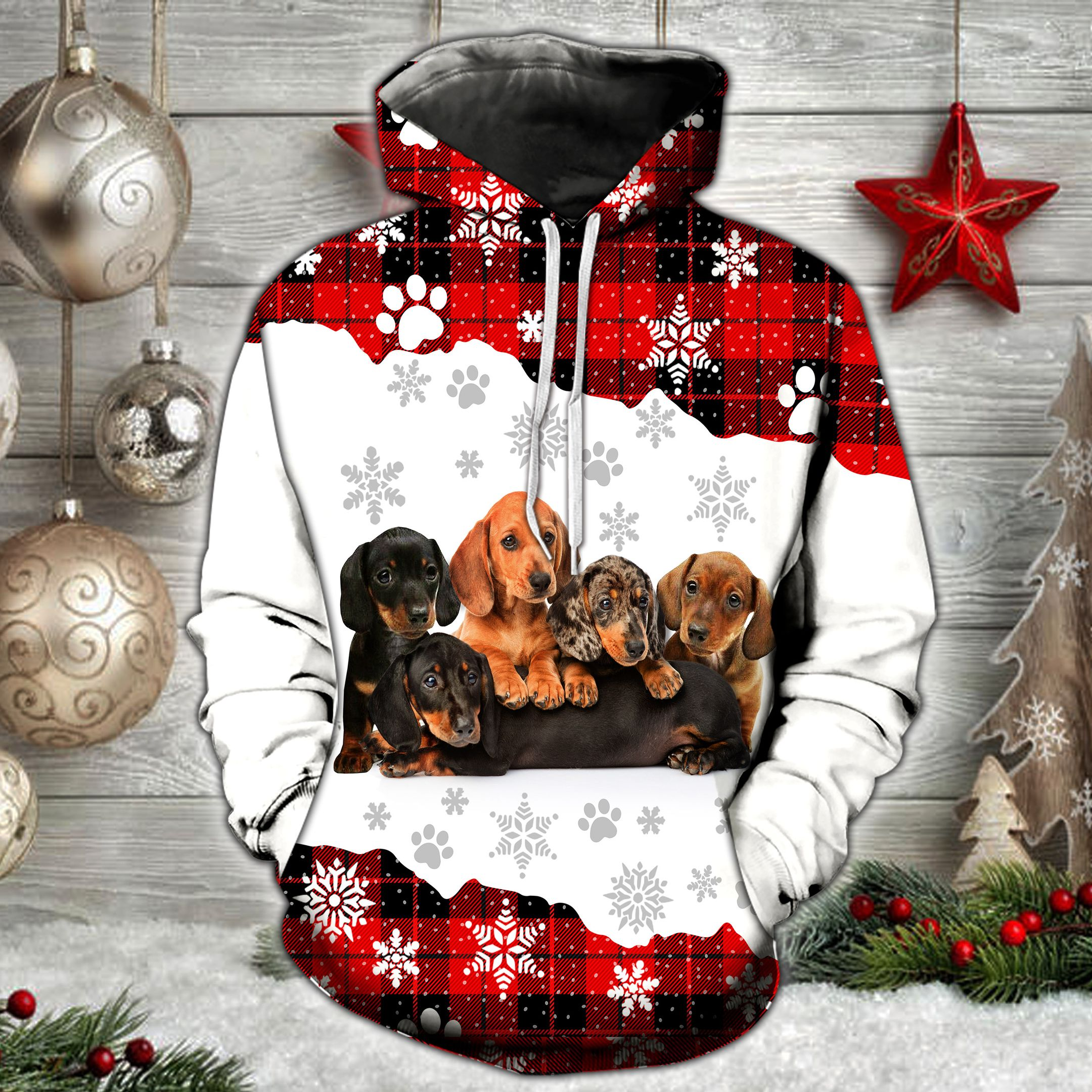 Dachshund Puppies Christmas Hoodie
