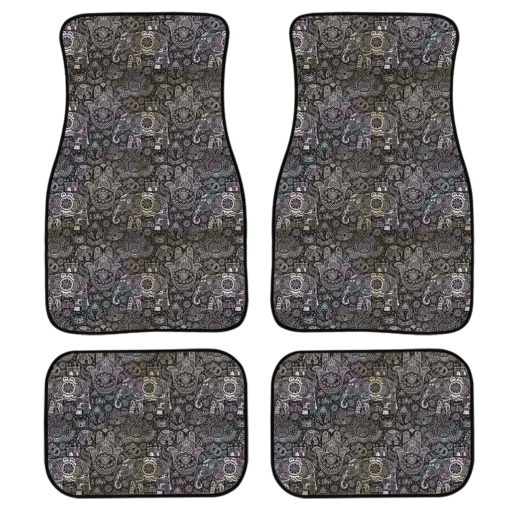 Indian Boho Elephant Pattern Print Front And Back Car Floor Mats/ Front Car Mat