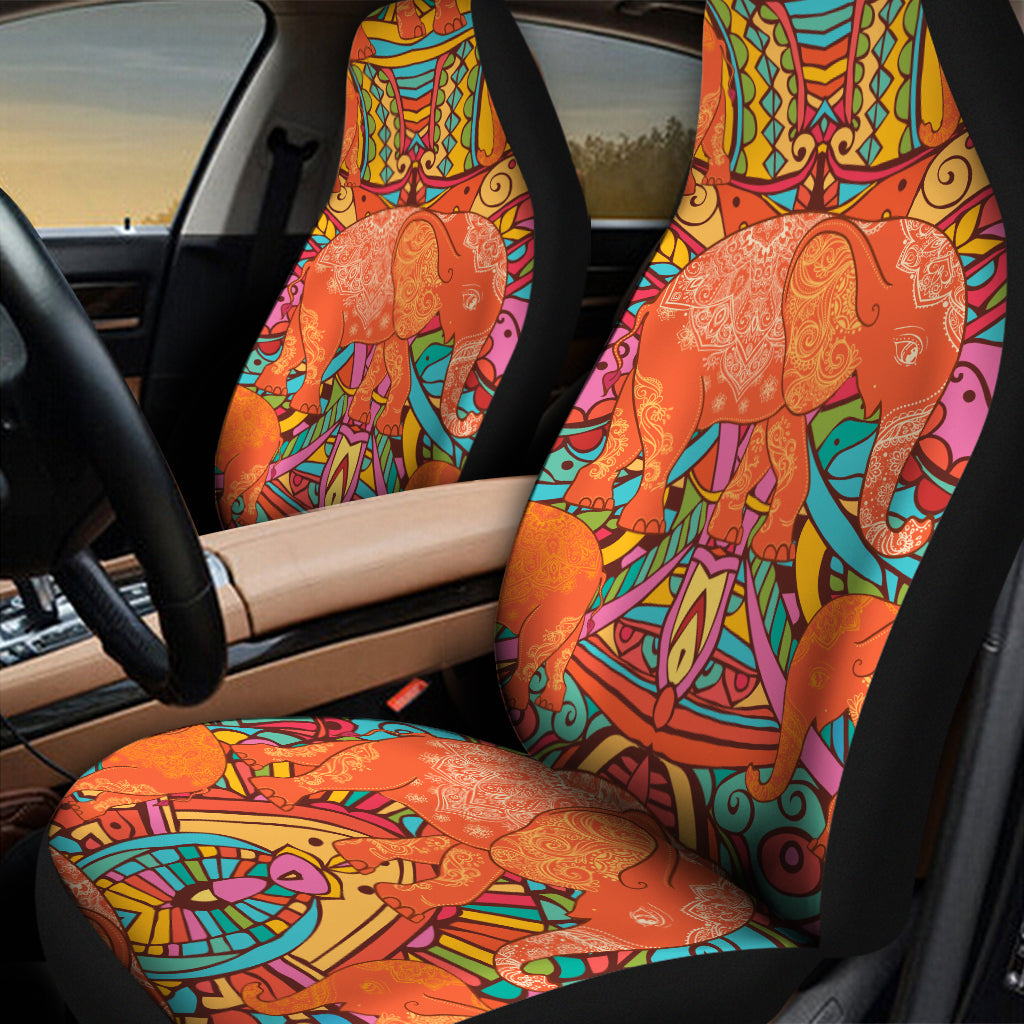 Indian Boho Hippie Elephant Print Universal Fit Car Seat Covers