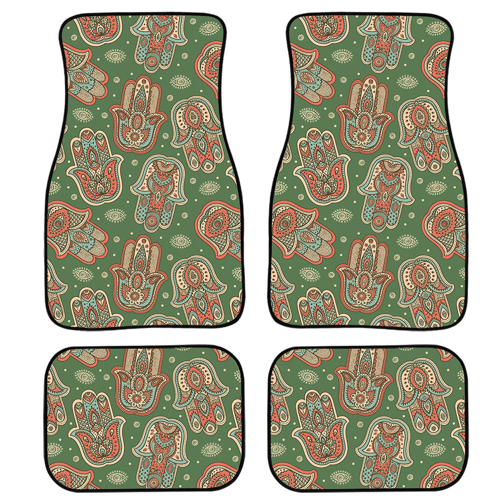 Indian Hamsa Pattern Print Front And Back Car Floor Mats/ Front Car Mat