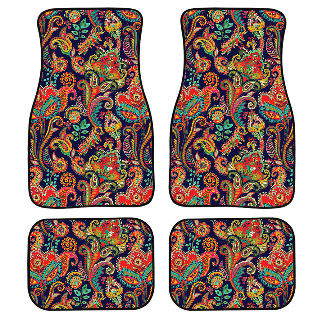 Indian Paisley Pattern Print Front And Back Car Floor Mats/ Front Car Mat