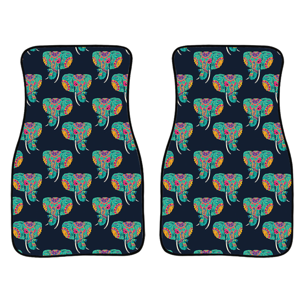 Indian Tribal Elephant Pattern Print Front And Back Car Floor Mats/ Front Car Mat