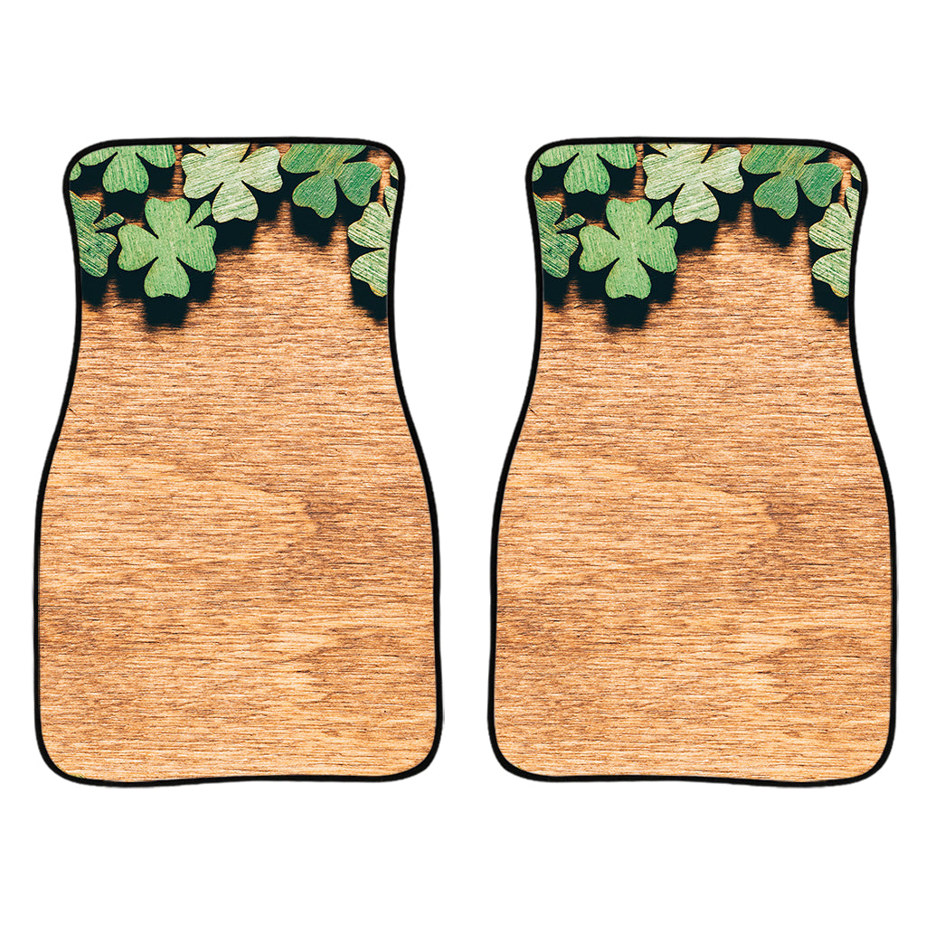 Irish Four Leaf Clovers Wood Print Front And Back Car Floor Mats/ Front Car Mat