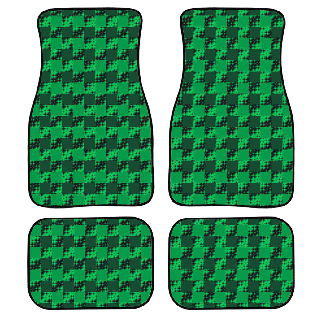 Irish Green Buffalo Check Pattern Print Front And Back Car Floor Mats/ Front Car Mat