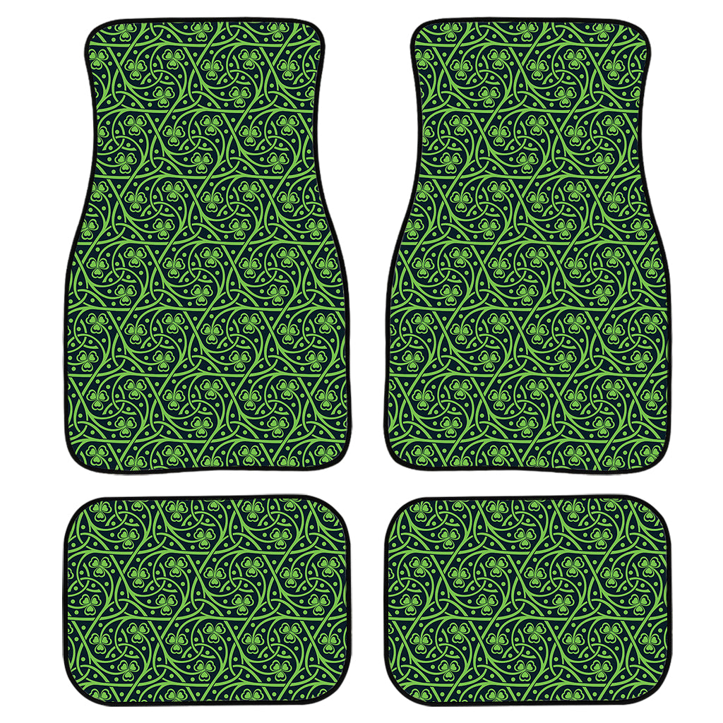 Irish Shamrock Pattern Print Front And Back Car Floor Mats/ Front Car Mat