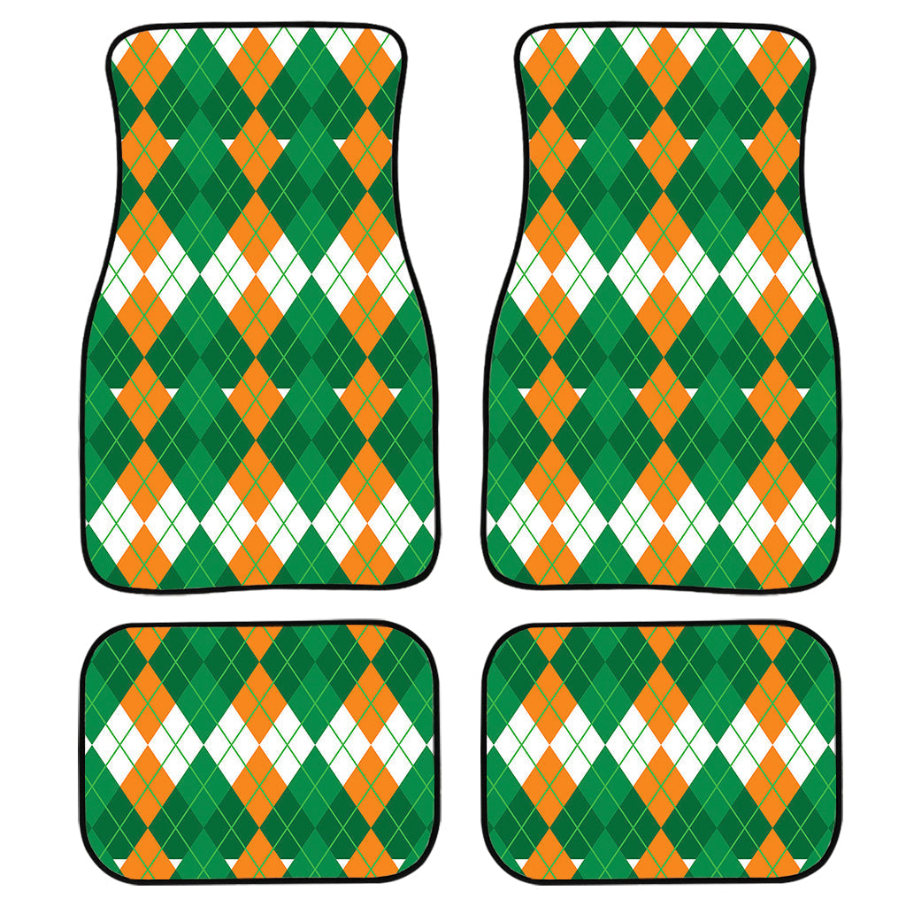 Irish Themed Argyle Pattern Print Front And Back Car Floor Mats/ Front Car Mat