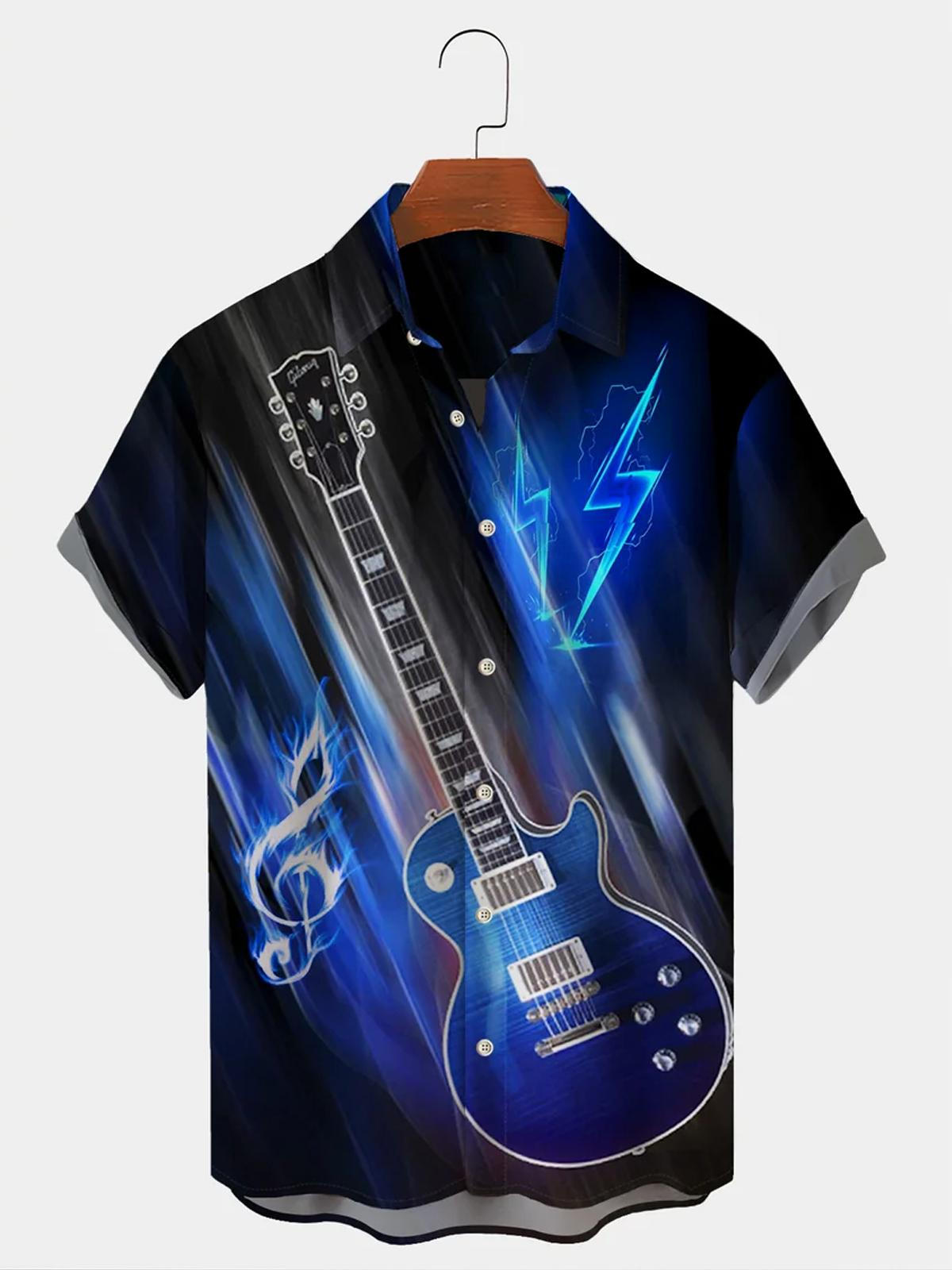 Guitar Music Men''s hawaiian Shirts