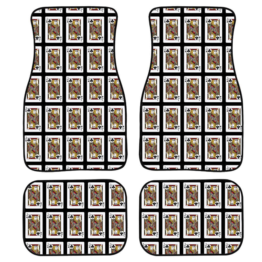 Jack Of Clubs Playing Card Pattern Print Front And Back Car Floor Mats/ Front Car Mat