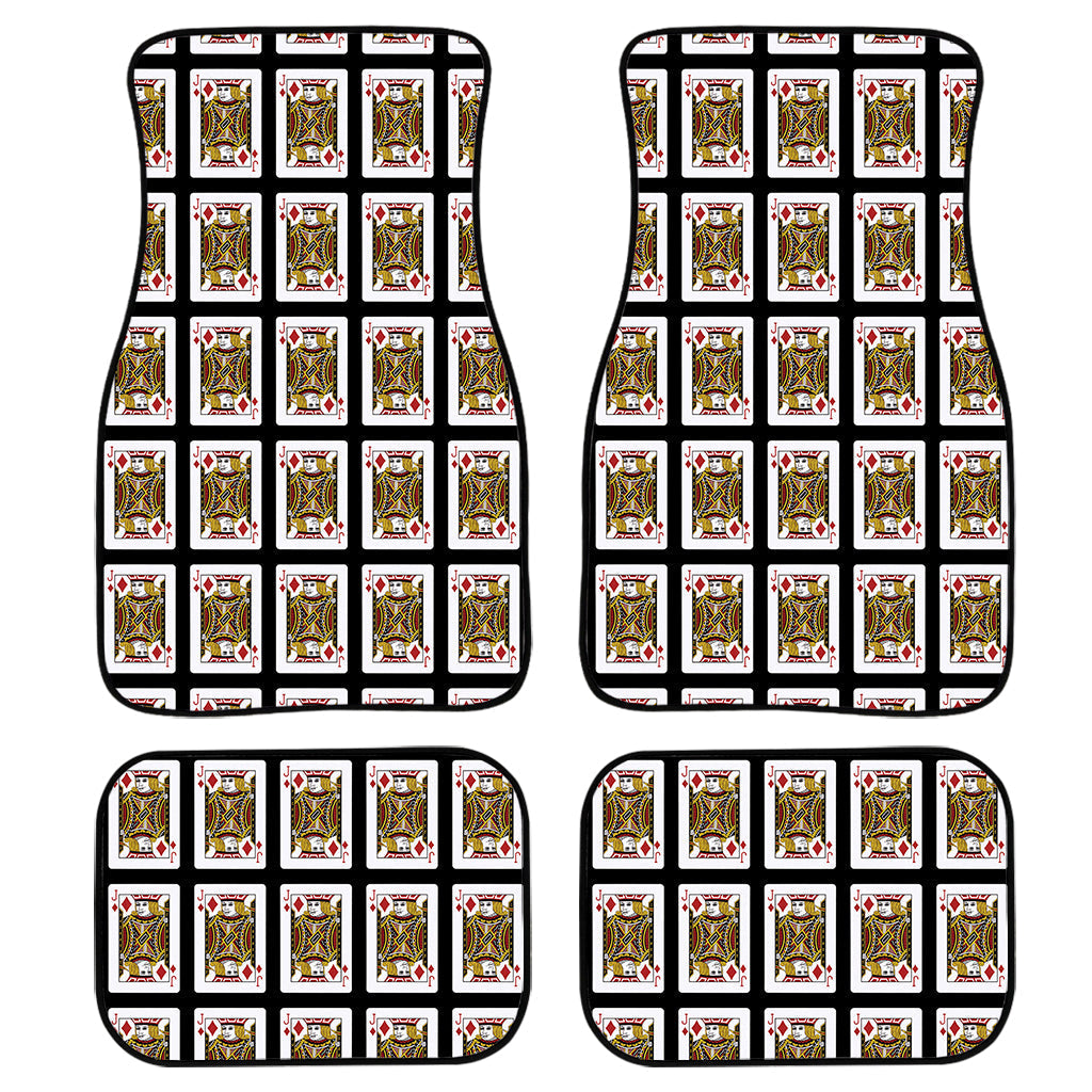 Jack Of Diamonds Playing Card Pattern Print Front And Back Car Floor Mats/ Front Car Mat