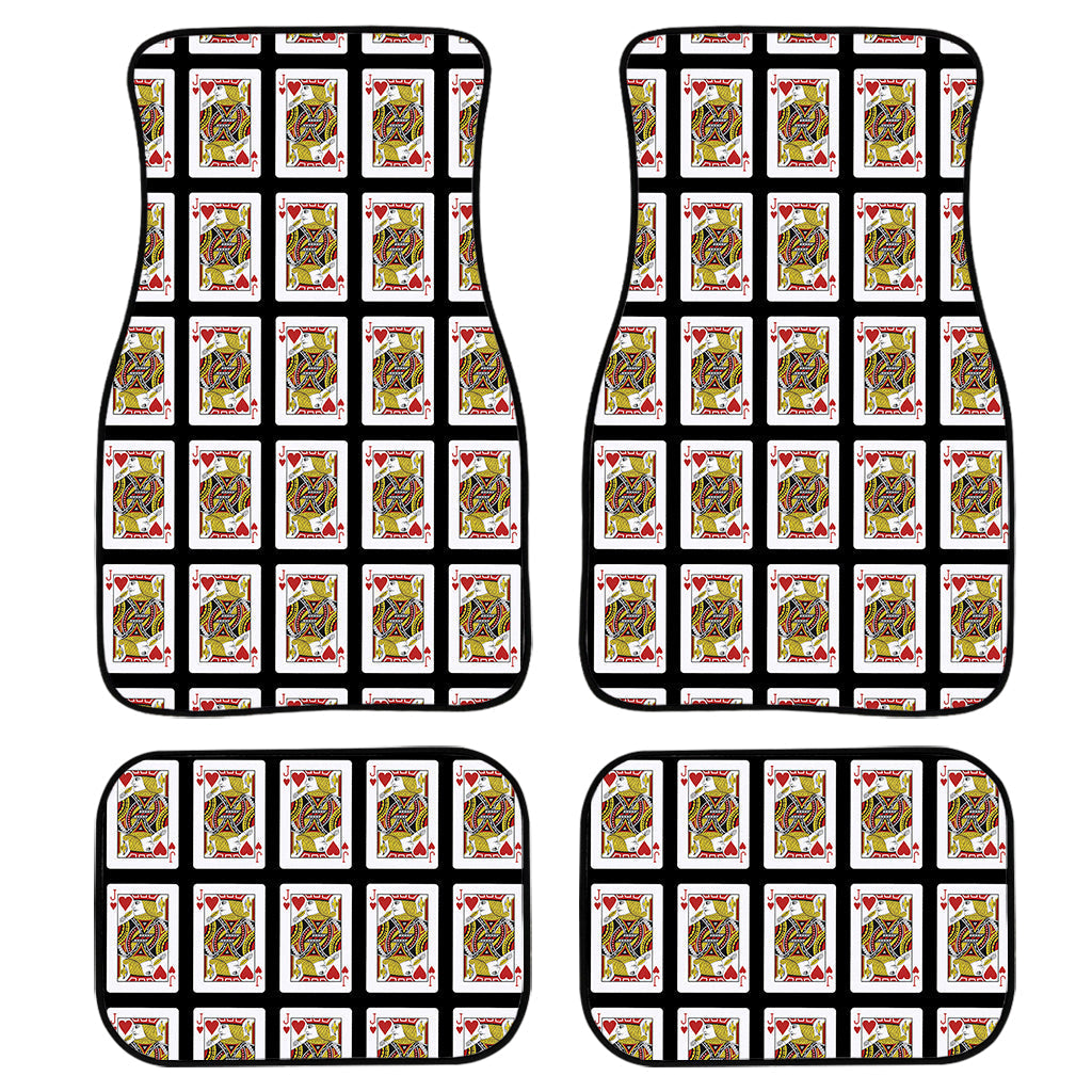Jack Of Hearts Playing Card Pattern Print Front And Back Car Floor Mats/ Front Car Mat