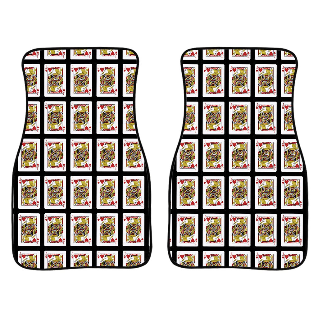 Jack Of Hearts Playing Card Pattern Print Front And Back Car Floor Mats/ Front Car Mat