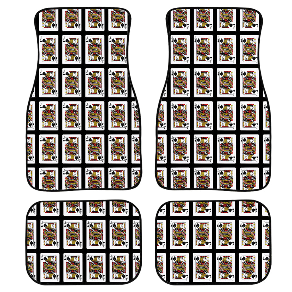 Jack Of Spades Playing Card Pattern Print Front And Back Car Floor Mats/ Front Car Mat