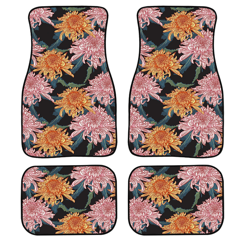 Japanese Chrysanthemum Pattern Print Front And Back Car Floor Mats/ Front Car Mat