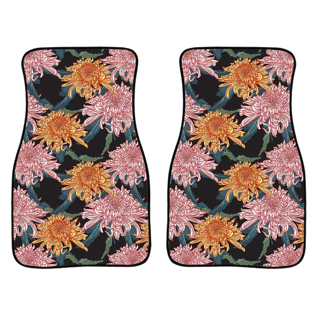 Japanese Chrysanthemum Pattern Print Front And Back Car Floor Mats/ Front Car Mat