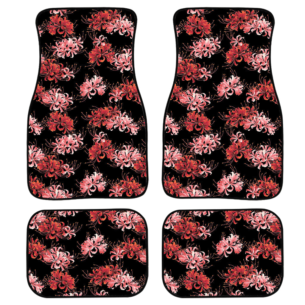 Japanese Cluster Amaryllis Pattern Print Front And Back Car Floor Mats/ Front Car Mat