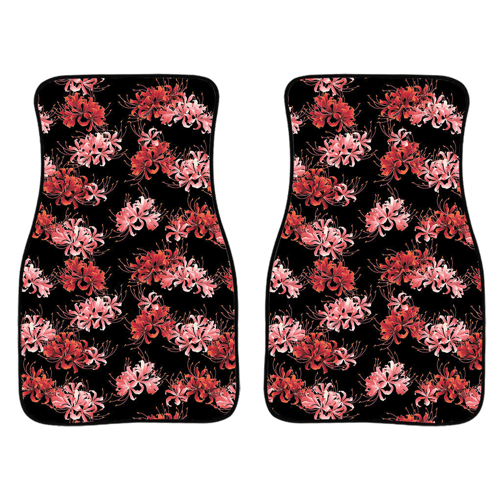Japanese Cluster Amaryllis Pattern Print Front And Back Car Floor Mats/ Front Car Mat