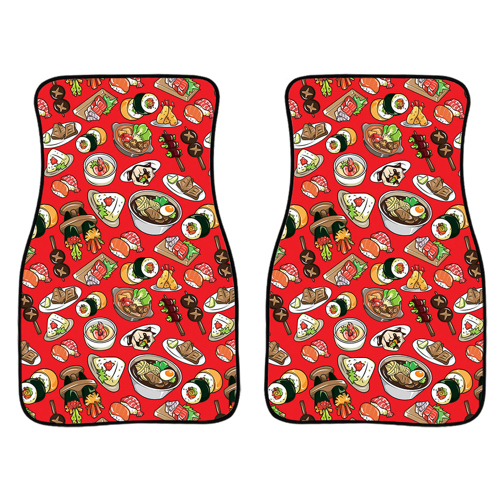 Japanese Food Pattern Print Front And Back Car Floor Mats/ Front Car Mat