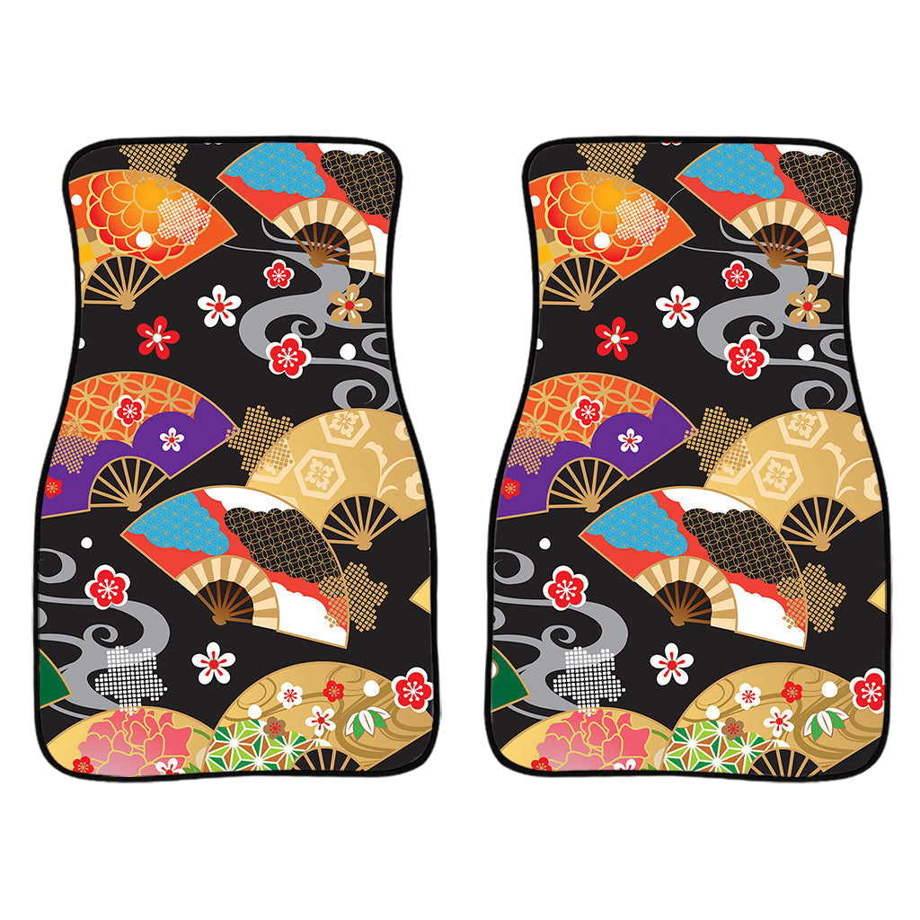 Japanese Hand Fan Pattern Print Front And Back Car Floor Mats/ Front Car Mat