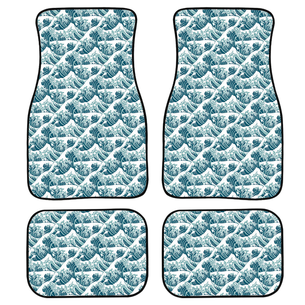 Japanese Kanagawa Wave Pattern Print Front And Back Car Floor Mats/ Front Car Mat