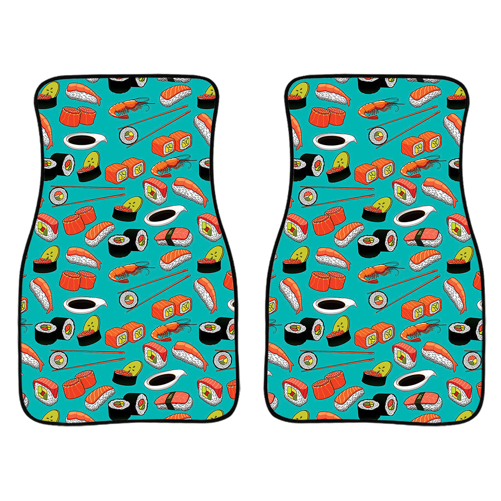 Japanese Sushi And Rolls Pattern Print Front And Back Car Floor Mats/ Front Car Mat