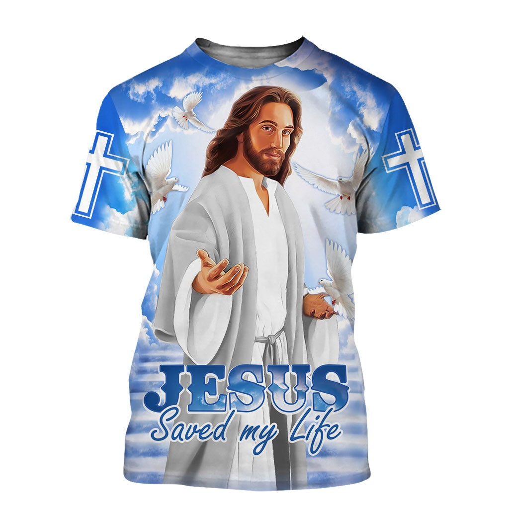 Jesus Saved My Life Jesus Portrait 3D All Over Printed Shirt/ 3D Hoodie Tank Top/ Jesus Clothing