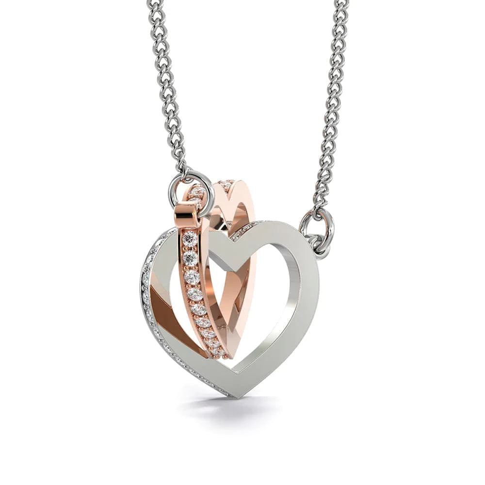 To My Granddaughter Necklace - Always Be Brave/ Be Strong/ Love Grandpa -  InterLocking Hearts Necklace