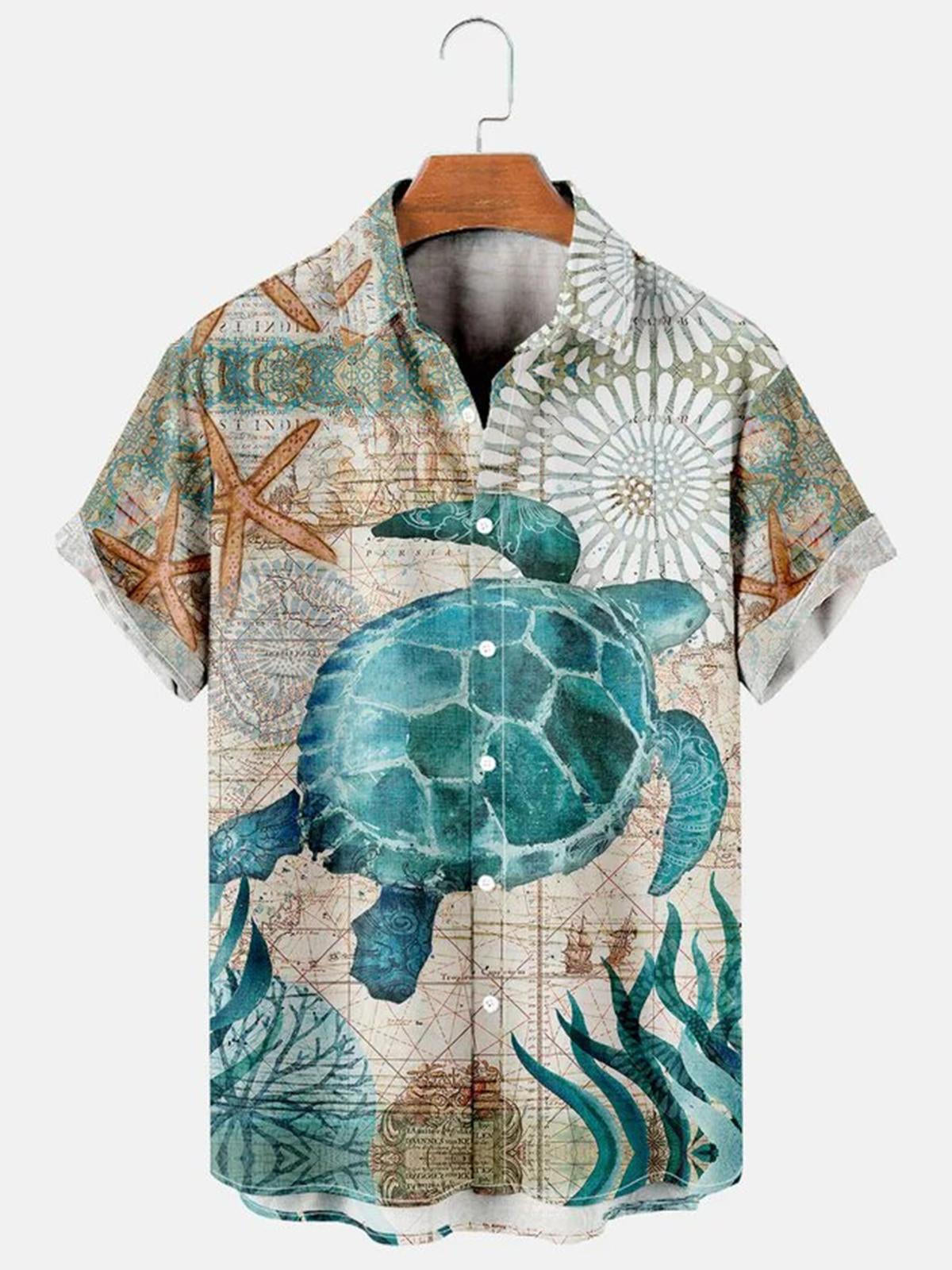 Turtle Casual Men''s hawaiian Shirt for men and women