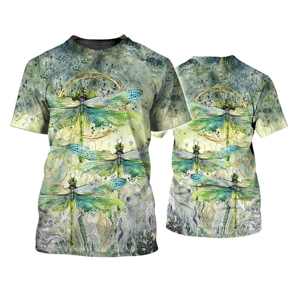 3D Full Printed Shirt Dragonfly Watercolor Painting On Shirt/ Dragonfly Hippie Tshirt/ Hippie Dragonfly 3D Tshirt