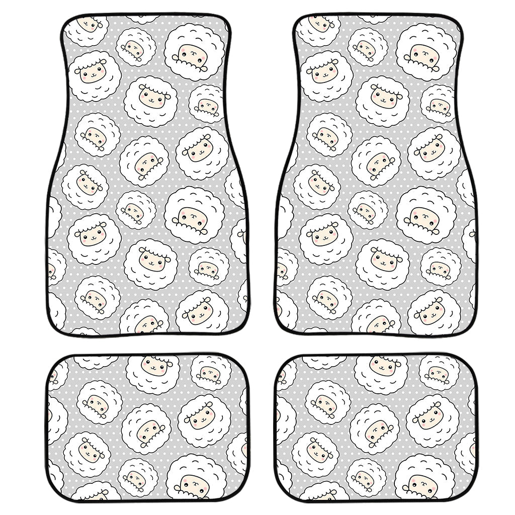 Kawaii Sheep Pattern Print Front And Back Car Floor Mats/ Front Car Mat