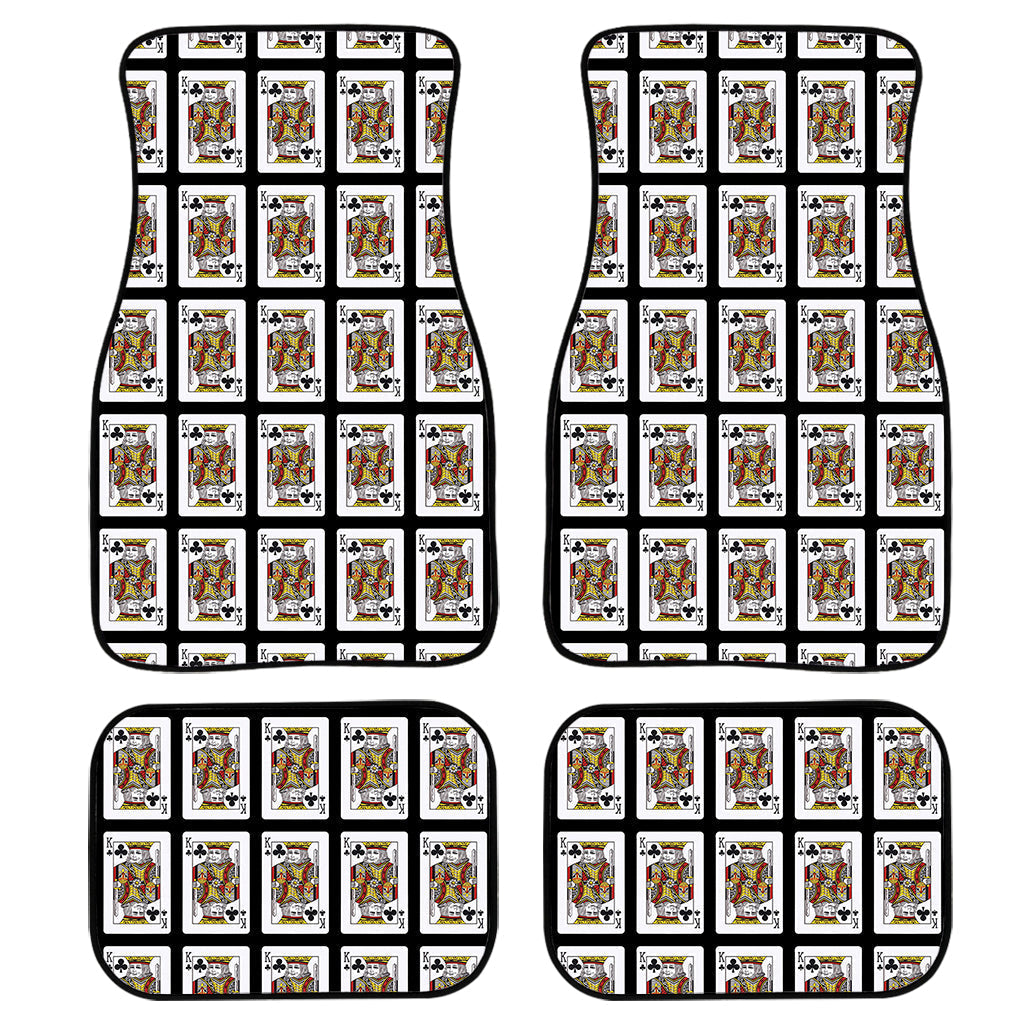 King Of Clubs Playing Card Pattern Print Front And Back Car Floor Mats/ Front Car Mat