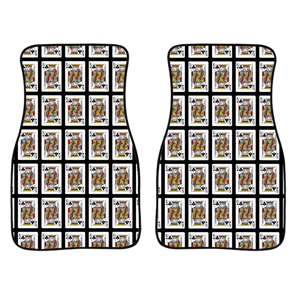 King Of Clubs Playing Card Pattern Print Front And Back Car Floor Mats/ Front Car Mat