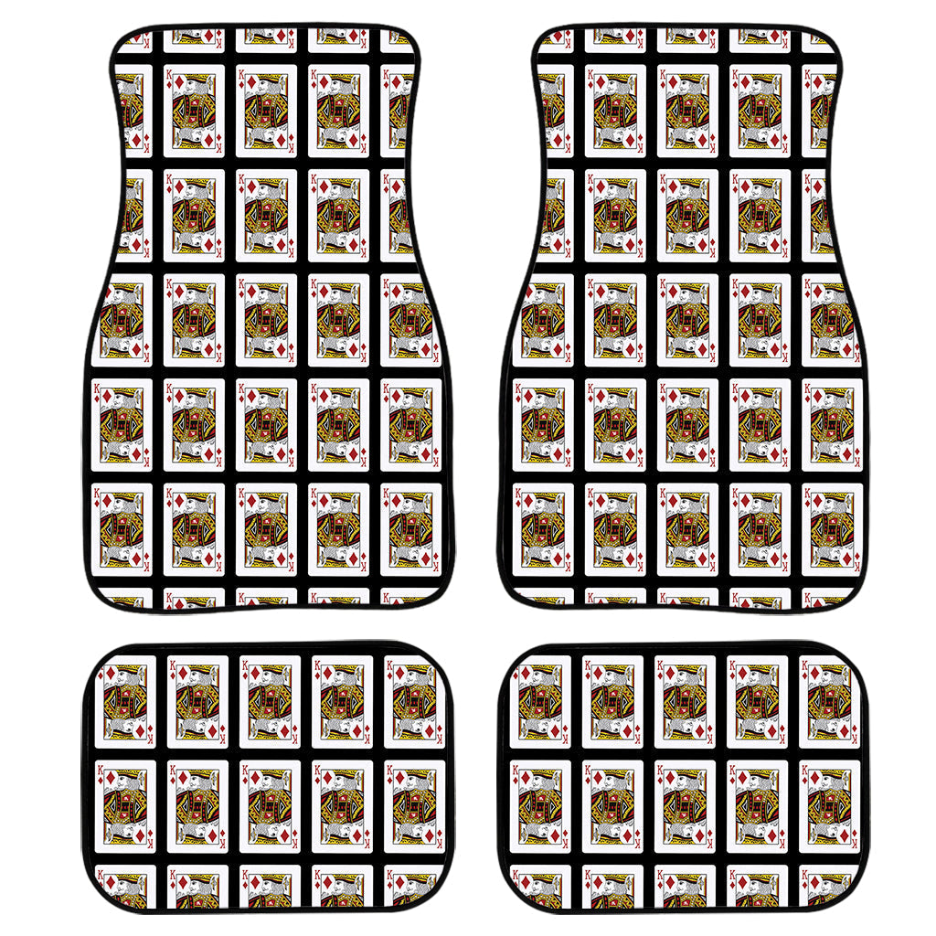 King Of Diamonds Playing Card Pattern Print Front And Back Car Floor Mats/ Front Car Mat