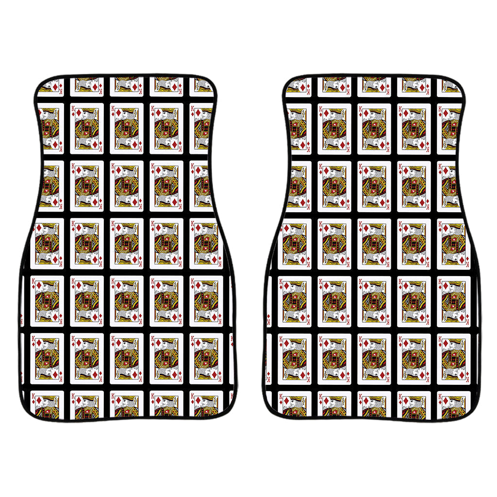 King Of Diamonds Playing Card Pattern Print Front And Back Car Floor Mats/ Front Car Mat